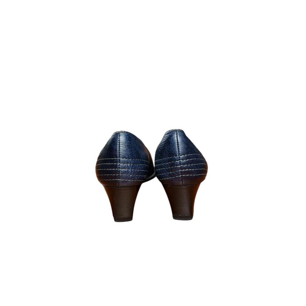 Roberto Capucci Navy Blue Leather Pumps 6.5B Italy square toe - Picture 5 of 7